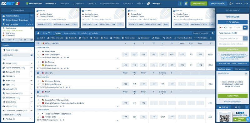 1xbet México Deporte